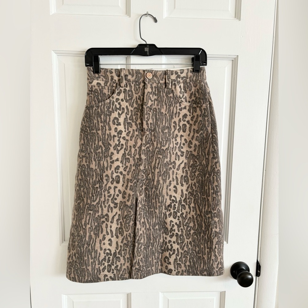 See by Chloe wool blend animal print skirt size 36 (small)